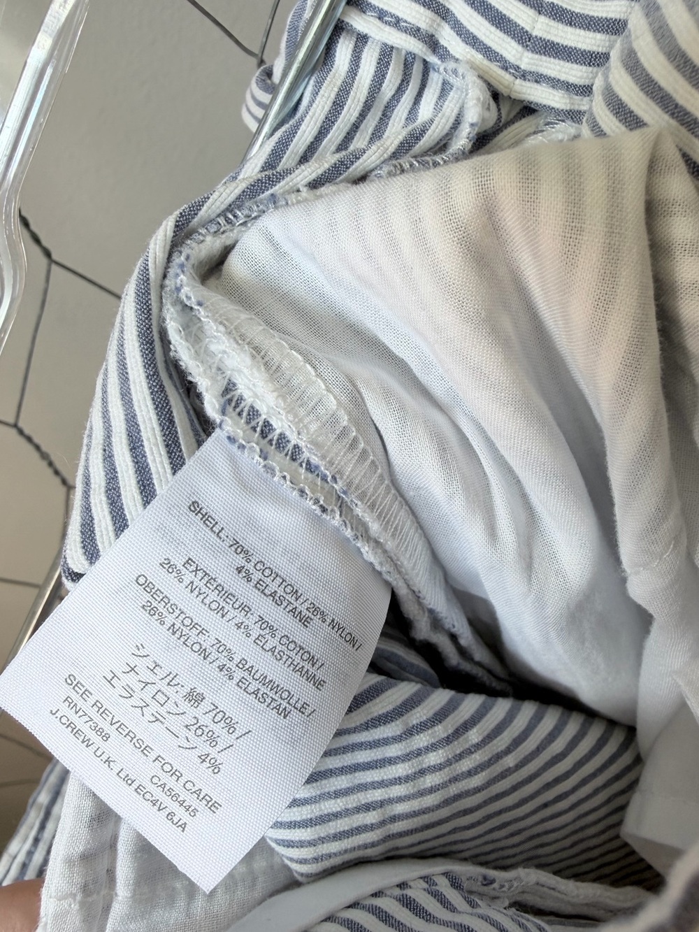 J. Crew White and Blue Striped Scallop-Hem Shorts Size 4 Coastal Preppy - Picture 6 of 8